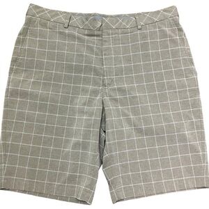 WALTER HAGEN Perfect 11 Major Golf Shorts Mens SZ 38 Tan Plaid Country Club